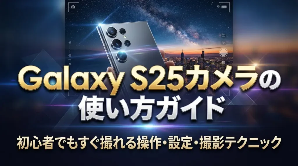 Galaxy S25カメラの使い方ガイド｜初心者でもすぐ撮れる操作・設定・撮影テクニック