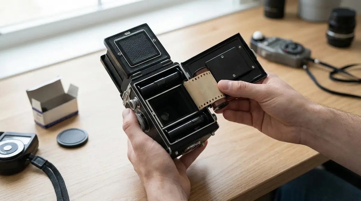 【図解】二眼レフカメラのフィルムの入れ方｜5ステップで完了