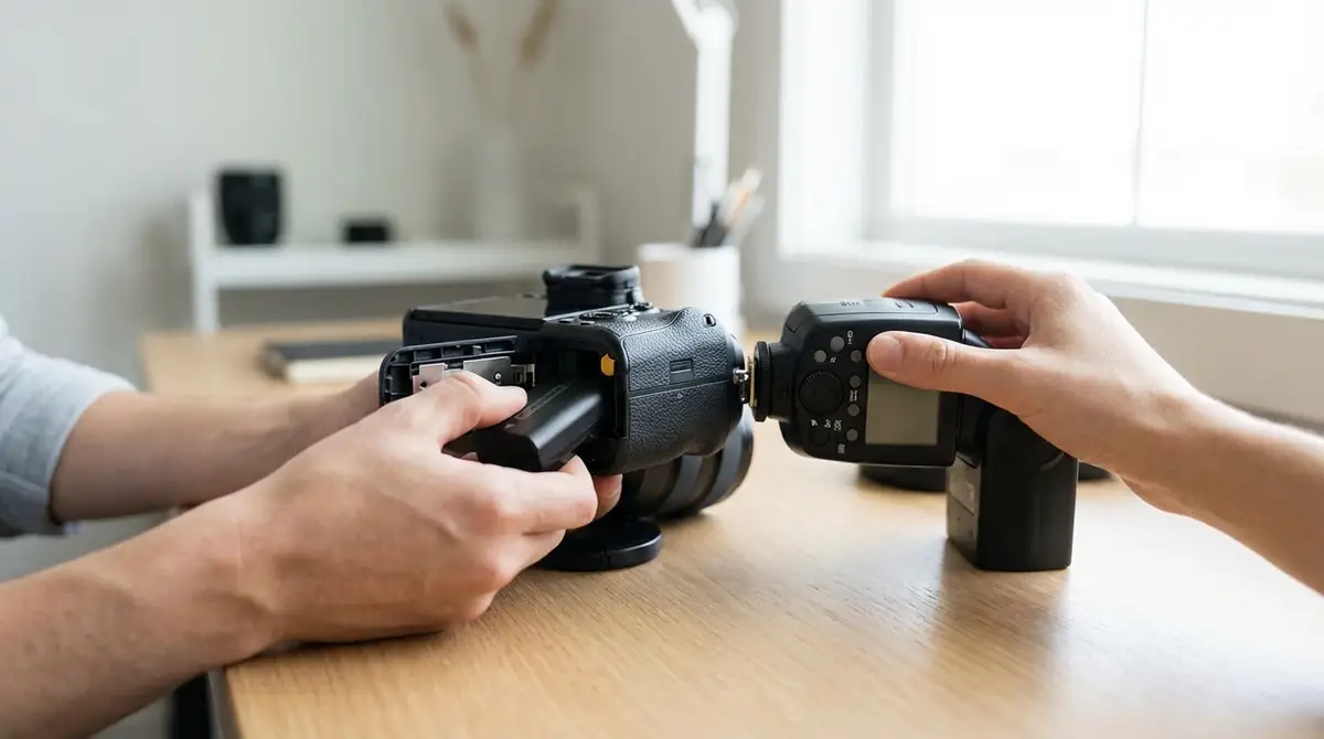 電池の入れ方とフラッシュの使い方