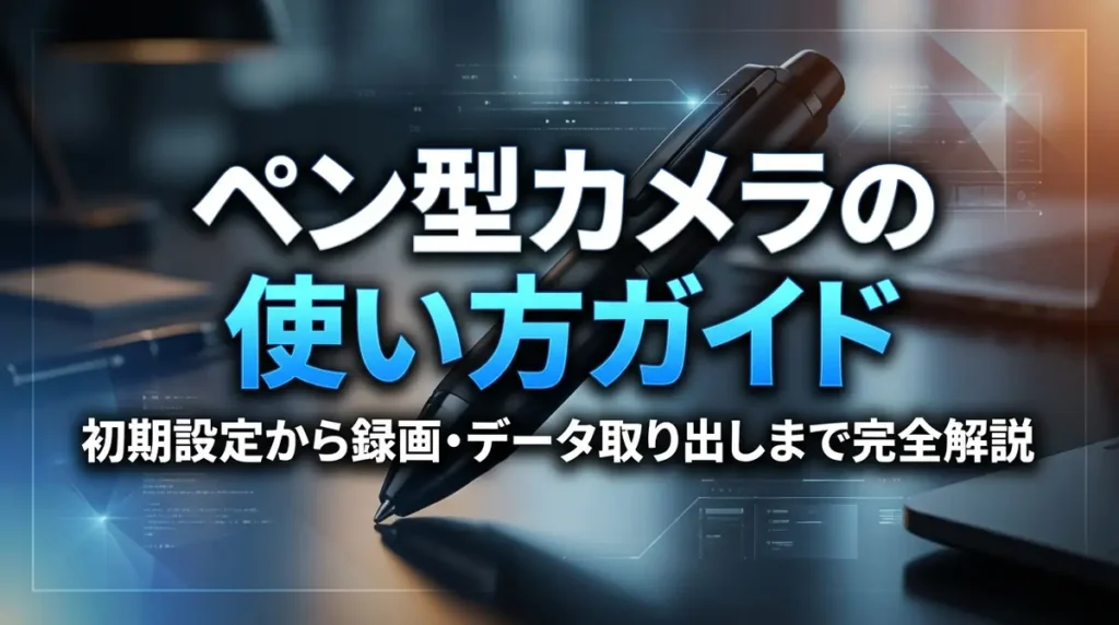 ペン型カメラの使い方ガイド｜初期設定から録画・データ取り出しまで完全解説