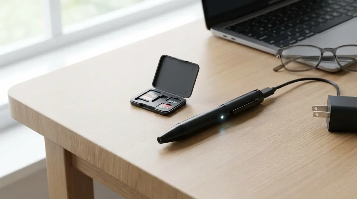 ペン型カメラを使う前の準備【充電・SDカード設定】