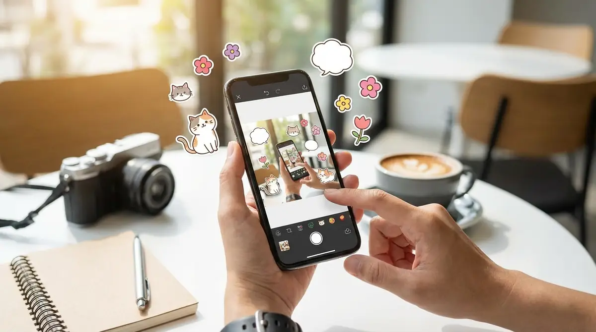 LINEカメラでスタンプを追加してデコレーションする方法