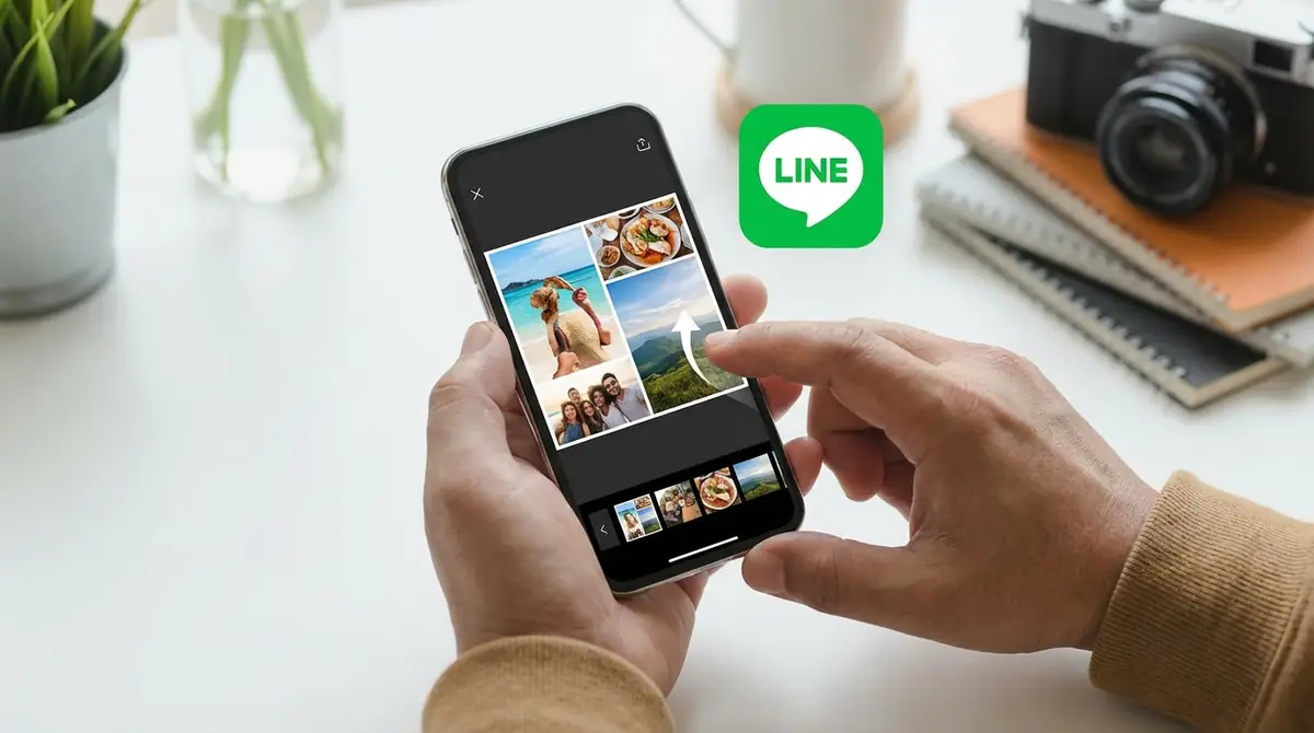 LINEカメラのコラージュで複数写真を1枚にまとめる方法