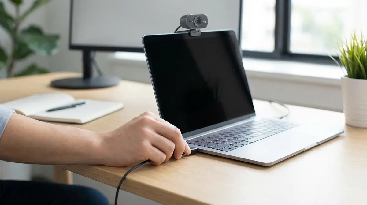 【STEP1】ロジクールWebカメラをパソコンに接続する