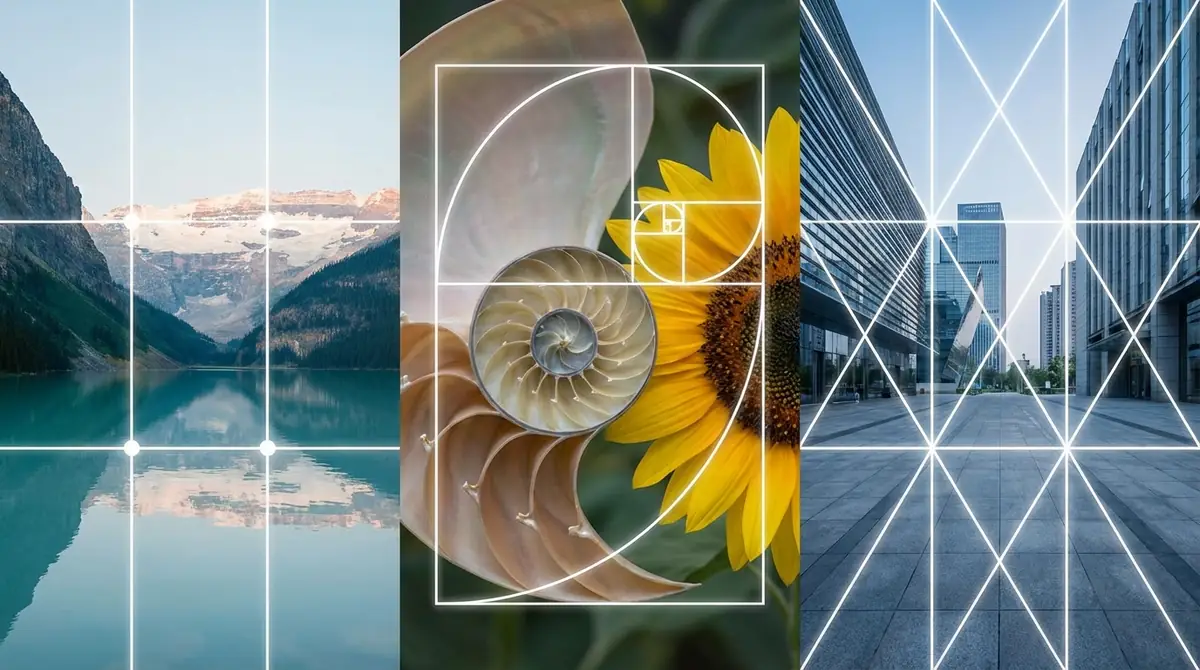 グリッド線の種類と違い｜三分割・黄金比・対角線