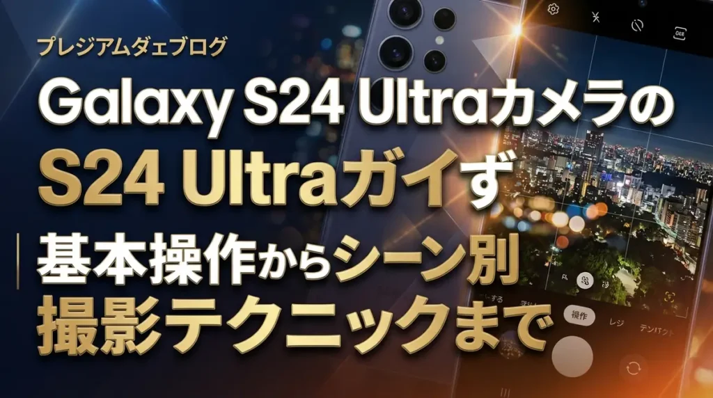 Galaxy S24 Ultraカメラの使い方完全ガイド｜基本操作からシーン別撮影テクニックまで