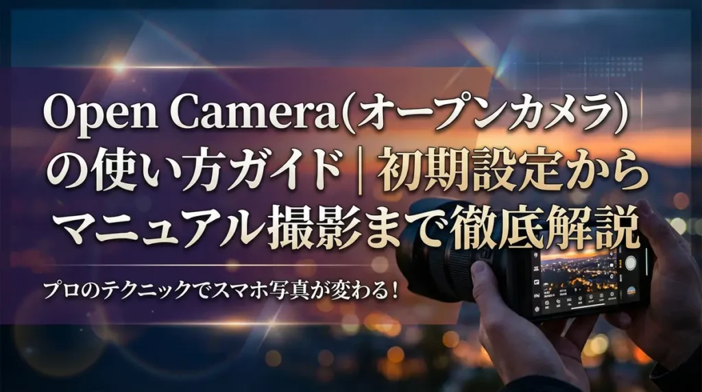 Open Camera（オープンカメラ）の使い方ガイド｜初期設定からマニュアル撮影まで徹底解説