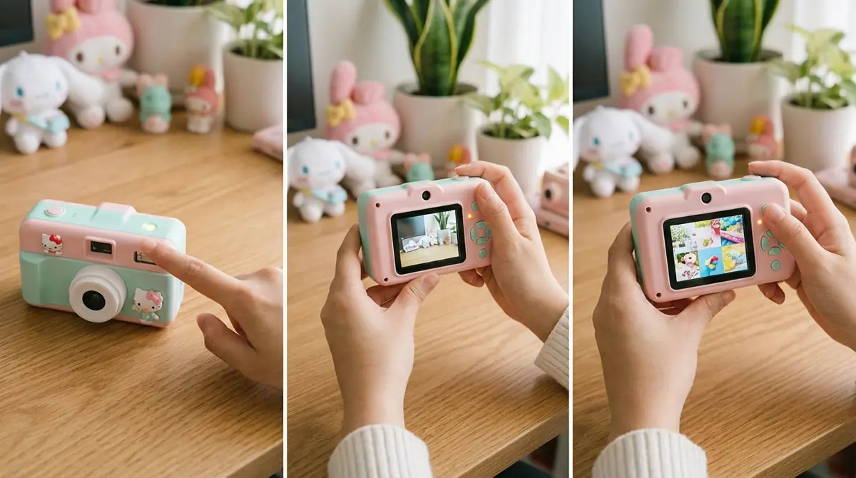 サンリオ トイカメラの基本操作｜電源ON〜撮影〜再生の流れ