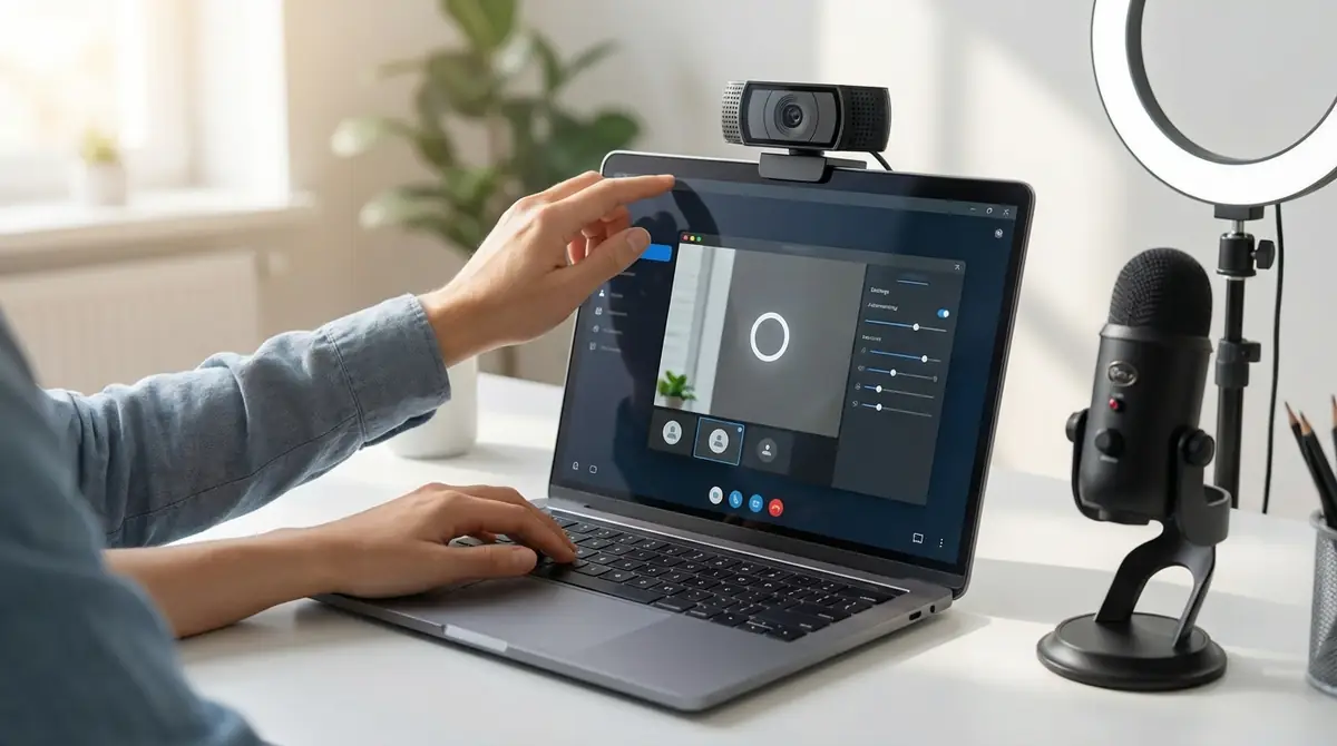 ビデオ会議アプリでパソコンのカメラを設定する方法