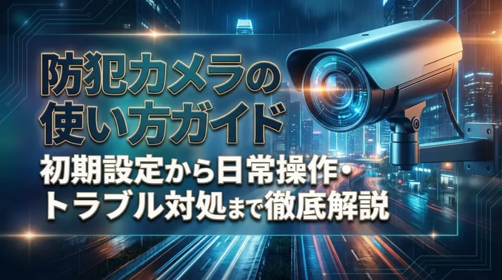 防犯カメラの使い方ガイド｜初期設定から日常操作・トラブル対処まで徹底解説