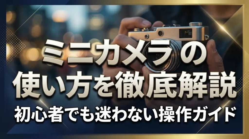ミニカメラの使い方を徹底解説｜初心者でも迷わない操作ガイド
